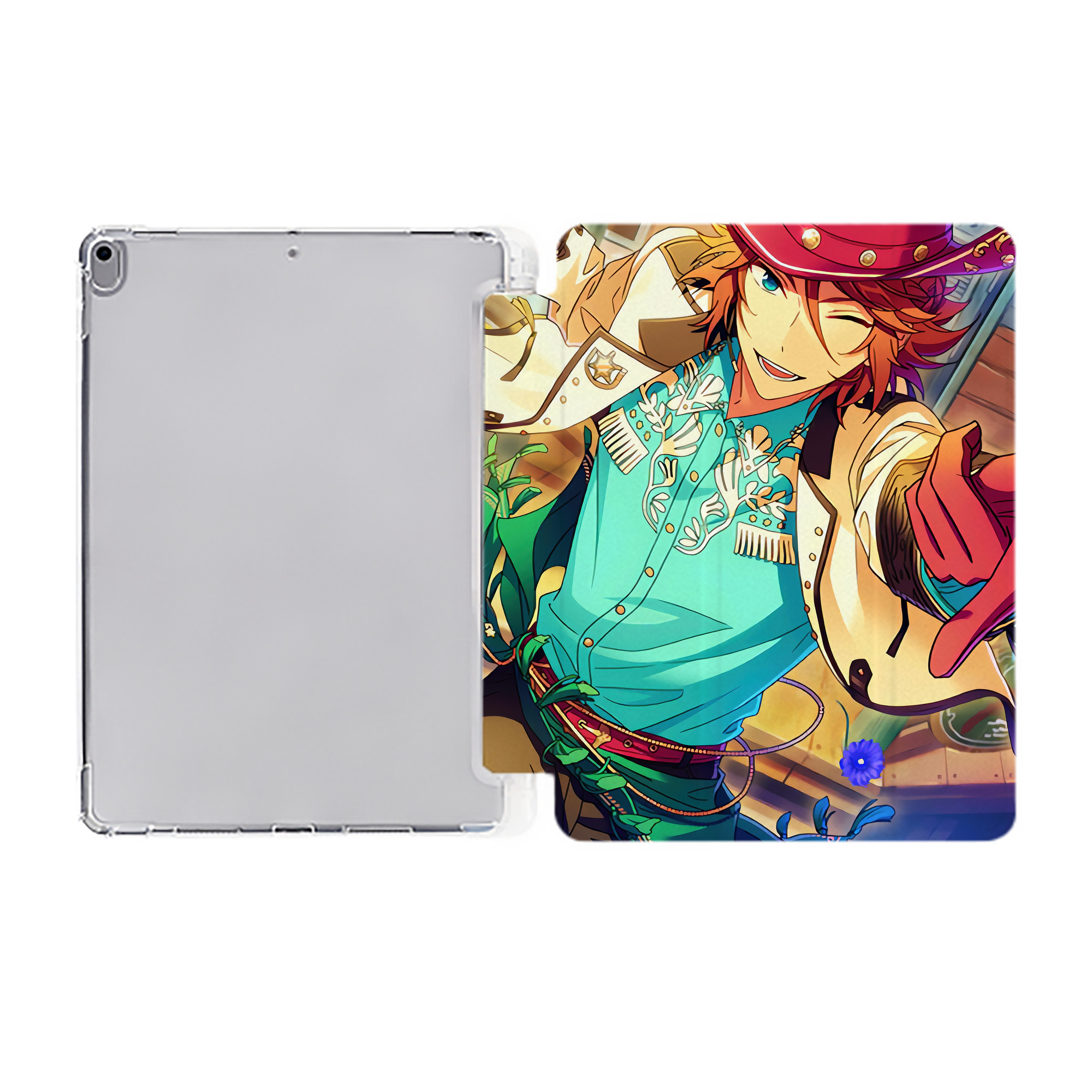 あんさんぶるスターズ! Ensemble Stars IPad ケース ペン収納付き 三つ折りスタンド PUレザー×シリコン 対応機種9.5/10.5/10.9インチ